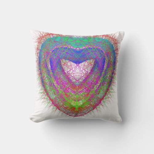 Colorful fun neon Graffiti sparkling heart design Throw Pillow