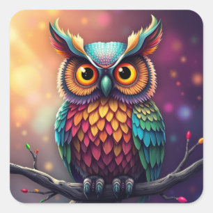 Colorful Fun Owl Stickers
