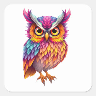 Colorful Fun Owl Stickers