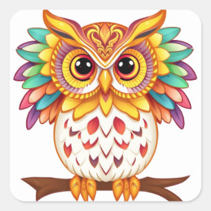 Colorful Fun Owl Stickers