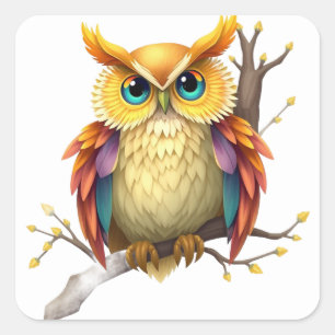 Colorful Fun Owl Stickers