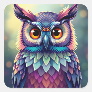 Colorful Fun Owl Stickers