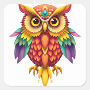 Colorful Fun Owl Stickers