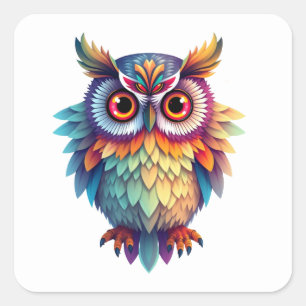 Colorful Fun Owl Stickers
