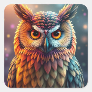 Colorful Fun Owl Stickers