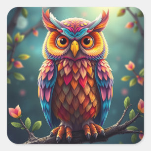 Colorful Fun Owl Stickers