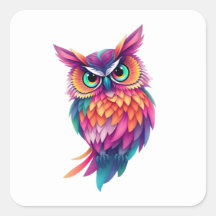 Colorful Fun Owl Stickers