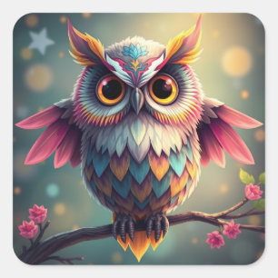 Colorful Fun Owl Stickers
