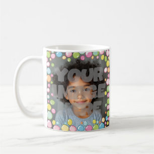 Colorful Fun Pastel Bubble Frame Border for Photos Coffee Mug