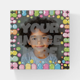 Colorful Fun Pastel Bubble Frame Border for Photos Paperweight