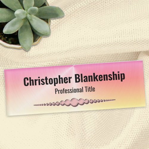 Colorful Fun Pink Orange Personalized Black Text Name Tag