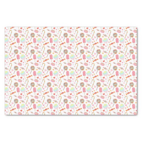 Colorful Fun Popsicles And Candy Pattern Tissue Paper