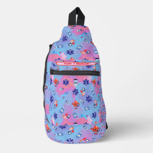 Colorful Fun Print Type 1 Diabetic Sling Bag