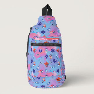 Colorful Fun Print Type 1 Diabetic Sling Bag