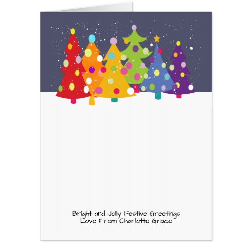 Colorful Fun Rainbow Christmas Trees Card