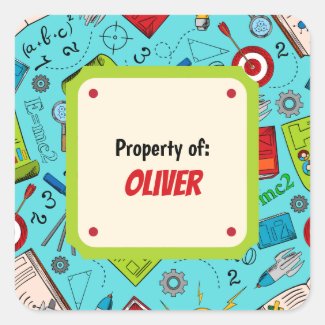 Colorful Fun School  Supplies Pattern Personalized
