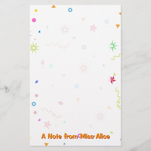 Colorful Fun Stationery | Note (Front)