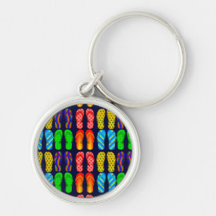 Colorful Fun Summer Flip Flops Keychain