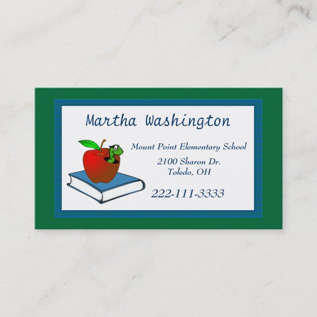 Colorful Fun Teachers Business Card (Front)