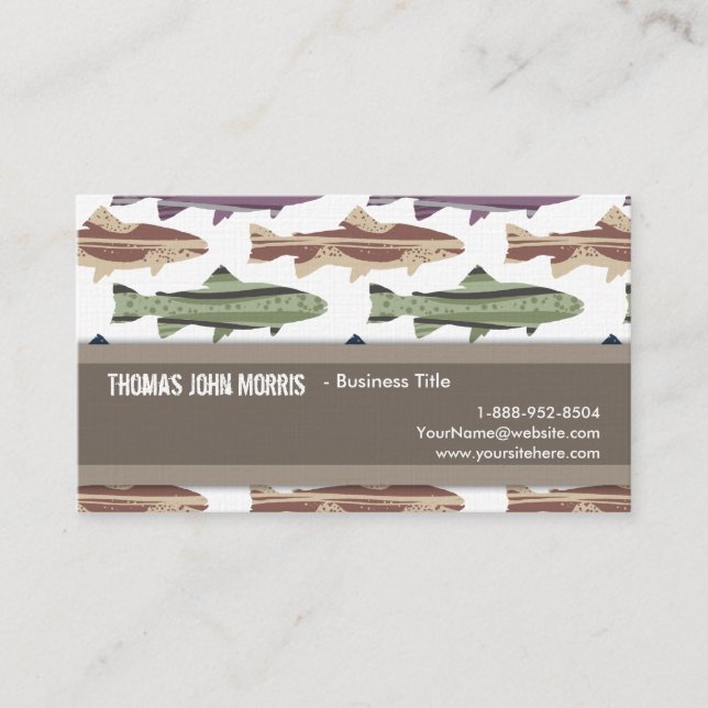 Colorful Fun Trout Fish Pattern Business Card (Front)