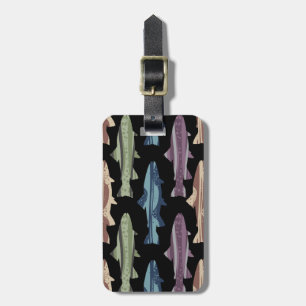 Colorful Fun Trout Fish Pattern Luggage Tag