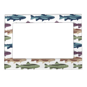 Colorful Fun Trout Fish Pattern Magnetic Picture Frame