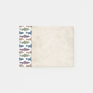 Colorful Fun Trout Fish Pattern Post-it Notes
