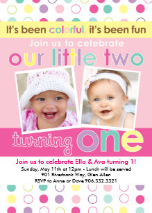 twins 1st birthday invitations zazzle