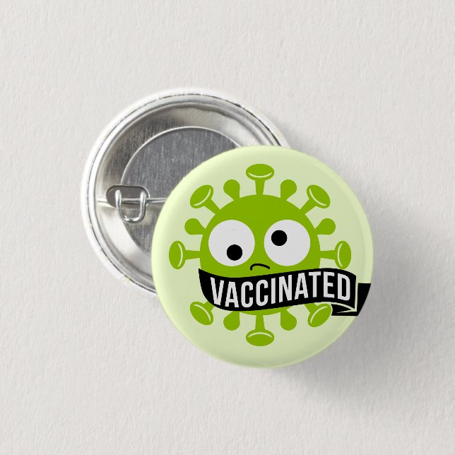 Colorful Fun Vaccinated Badge Button (Front & Back)