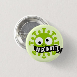 Colorful Fun Vaccinated Badge Button