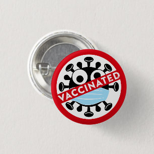 Colorful Fun Vaccinated Badge Button