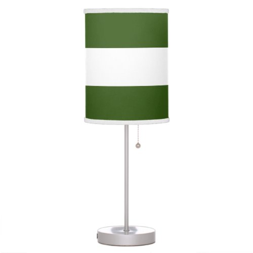 Colorful Fun Wide Forest Green White Bold Stripes  Table Lamp