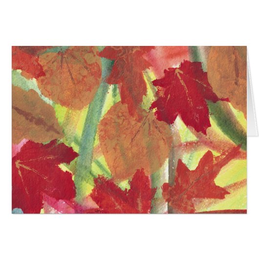 Colorful Fun with Fall Autumn Leaves Cards (Front Horizontal)