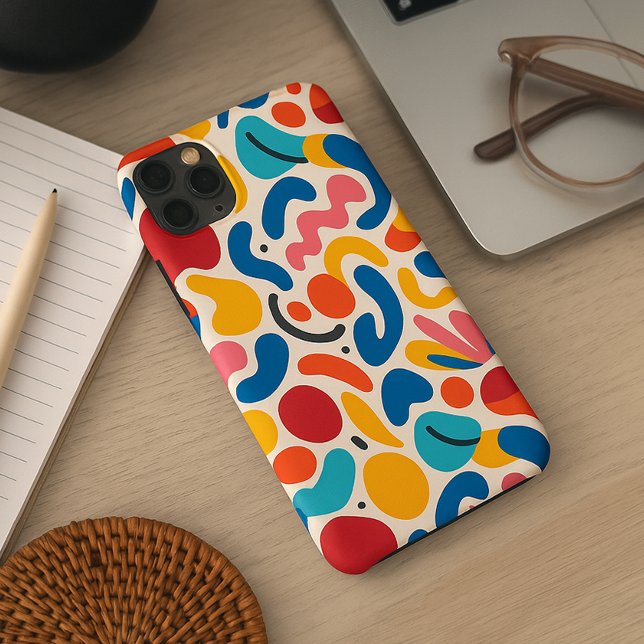 Colorful Funky Amorphous Shapes Art Pattern Iphone Case (Creator Uploaded)