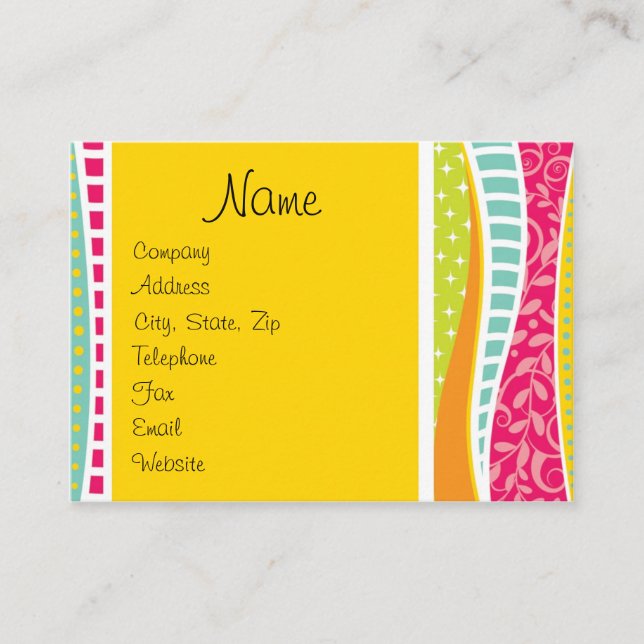 Colorful Funky Business Card— Business Card (Front)