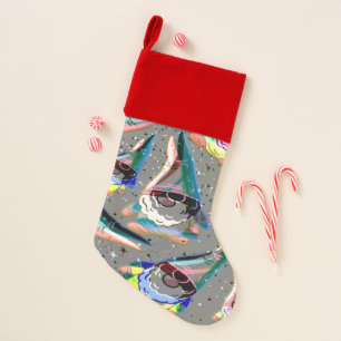 Colorful Funky Christmas Gnome Stocking