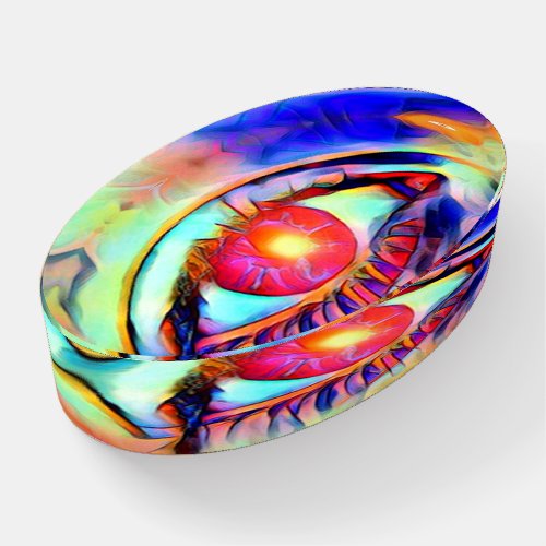 Colorful Funky Fiery Eye Psychedelic Pop Art Paperweight