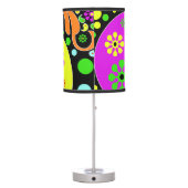 Colorful Funky Flowers Paisley Hippie Lamp (Back)