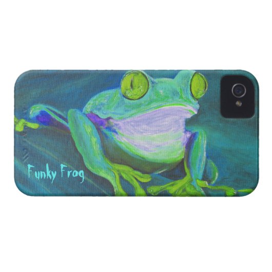 Colorful funky frog iPhone 4 case (Back Horizontal)