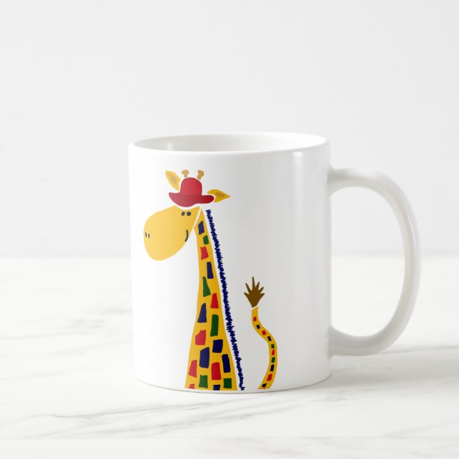 Colorful Funky Giraffe Art Coffee Mug (Right)