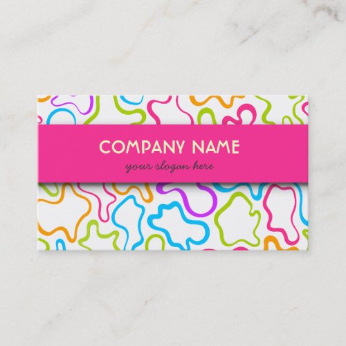 Colorful Funky Ink blots Business Card