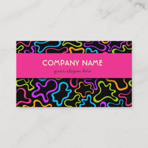 Colorful Funky Ink blots Business Card