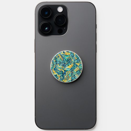 Colorful Funky Marbled Agate Art Pattern PopSocket