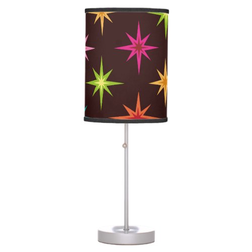 Colorful Funky Mid Century Atomic Starbursts   Table Lamp