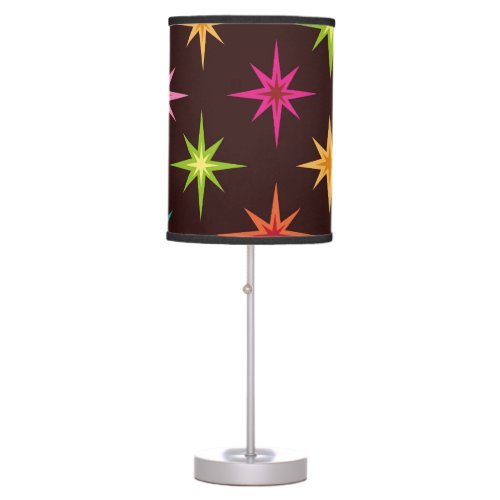 Colorful Funky Mid Century Atomic Starbursts  Table Lamp