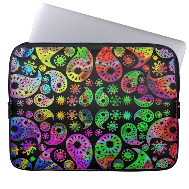 Colorful Funky Paisley Pattern. Laptop Sleeve (Front)