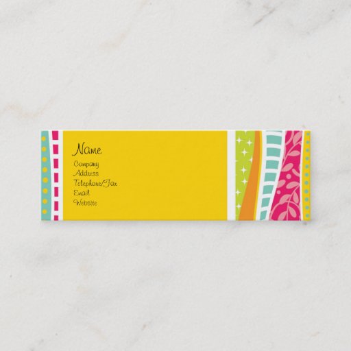 Customizable Colorful Funky Profile Card Business Card
