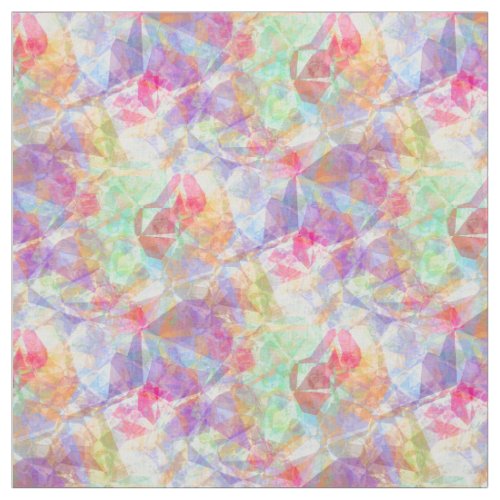 Colorful Funky Retro Cool Polygon Mosaic Pattern Fabric