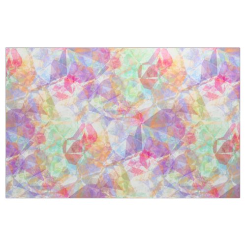 Colorful Funky Retro Cool Polygon Mosaic Pattern Fabric