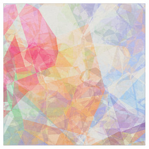 Colorful Funky Retro Cool Polygon Mosaic Pattern Fabric